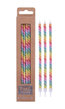 Candles Tall - Rainbow Stripes / 6